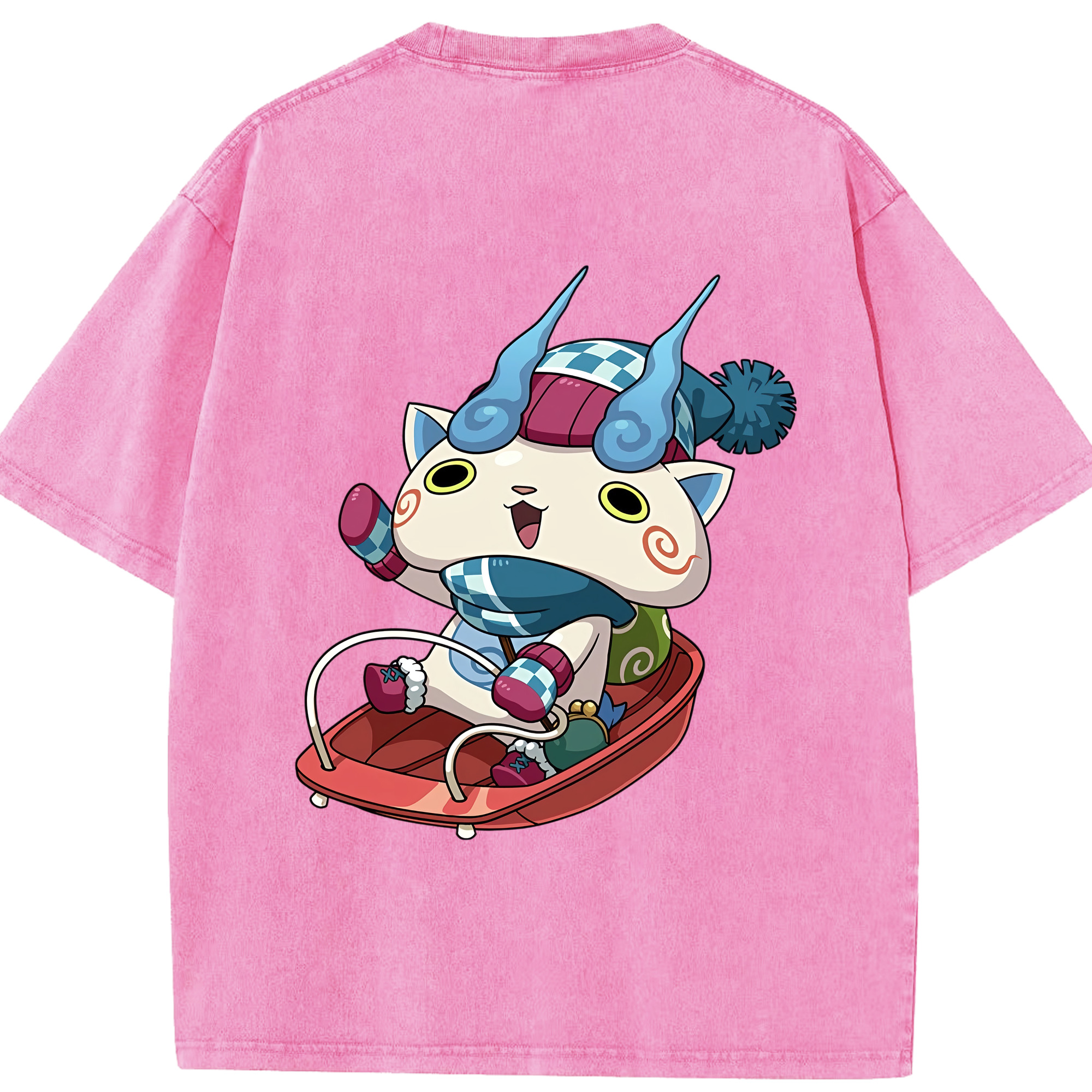 （画像用） 妖怪ウォッチ Yo-kai Watch 綿100% ヴィンテージ風 半袖Tシャツ（背面プリント）